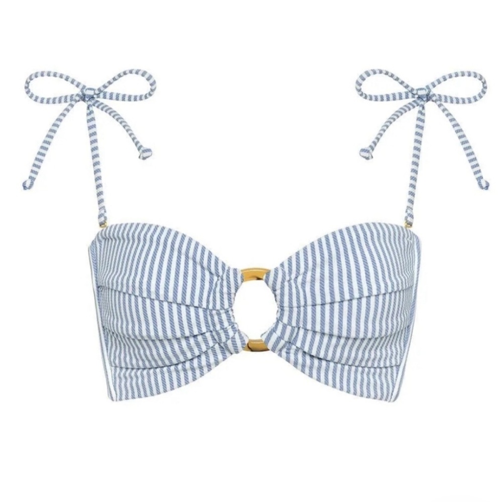 Montce Tori Ties Bandeau Swim Bikini Top NWT Size L
